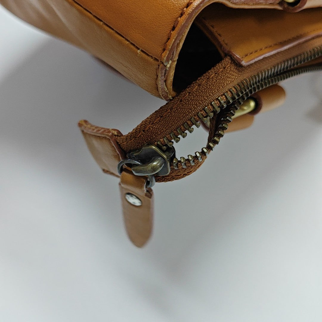 Calfskin Top Handle Bag Brown