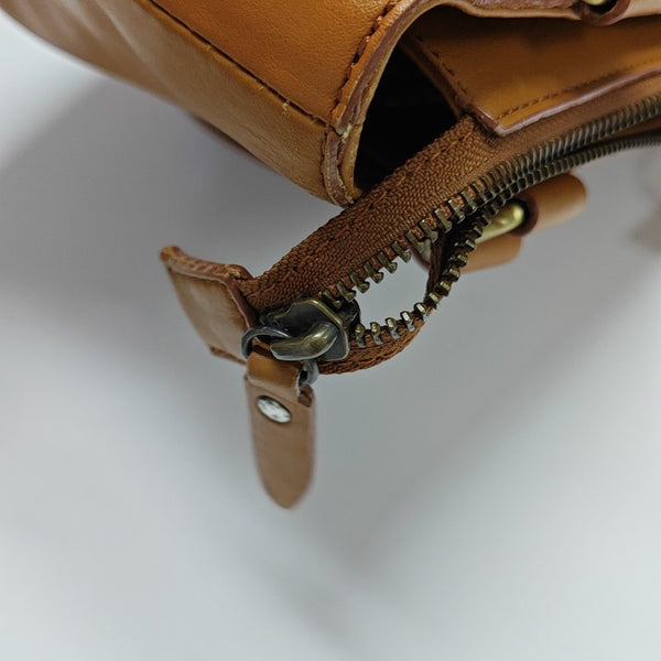 Calfskin Top Handle Bag Brown