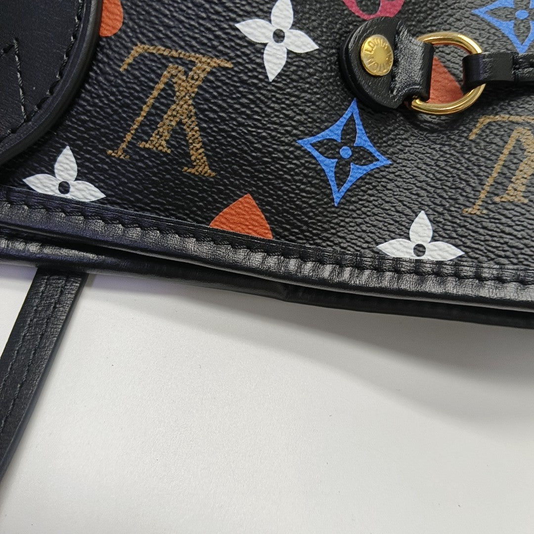 NEVERFULL MM Monogram Coated Canvas Black