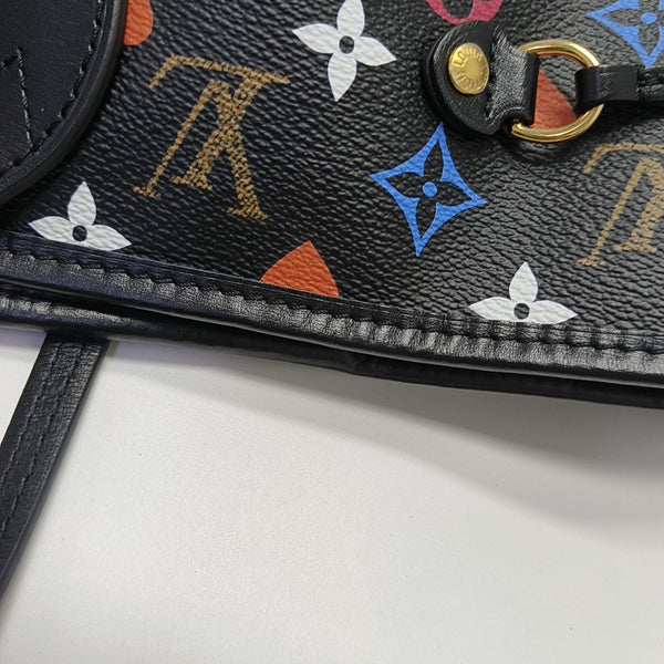 NEVERFULL MM Monogram Coated Canvas Black