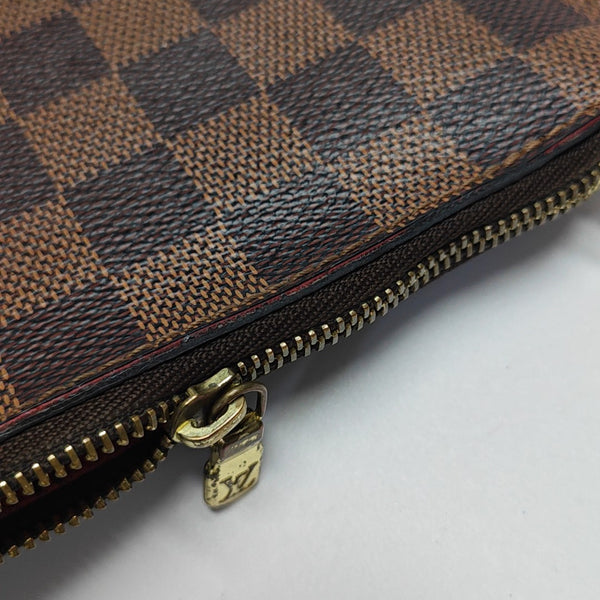 Damier Ebene Coated Canvas Clutch Brown