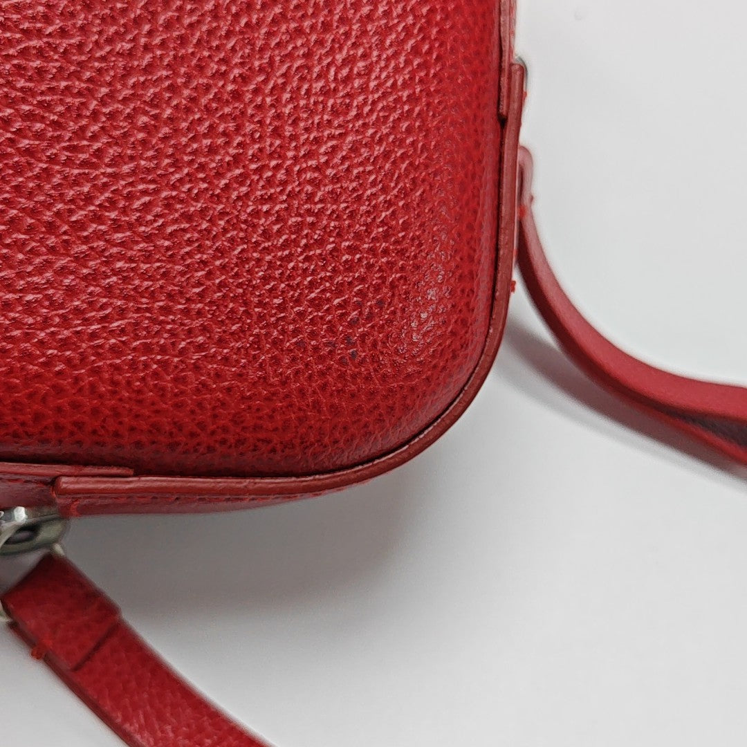 Leather Shoulder Bag Red