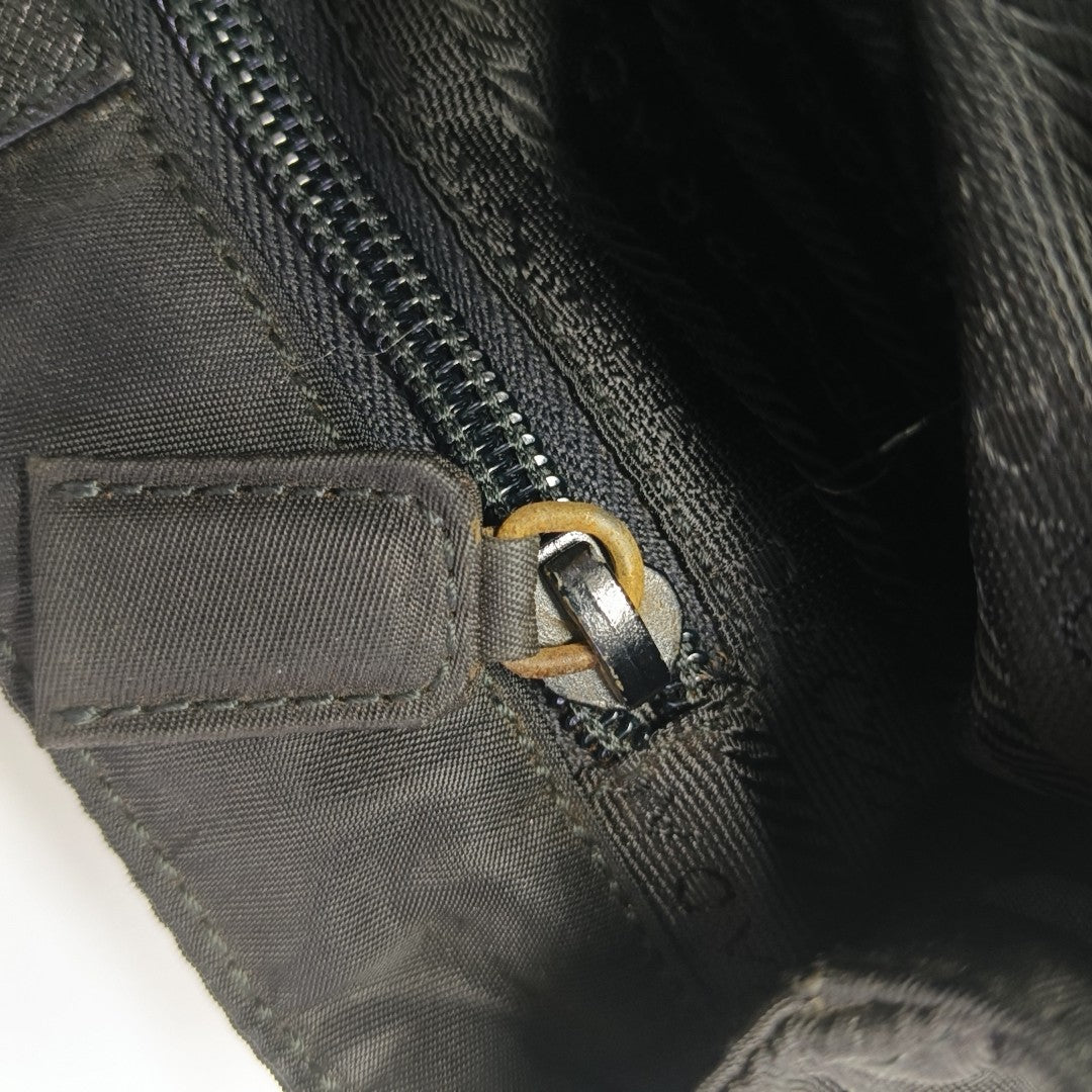Quilted Nylon Shoulder Bag Black