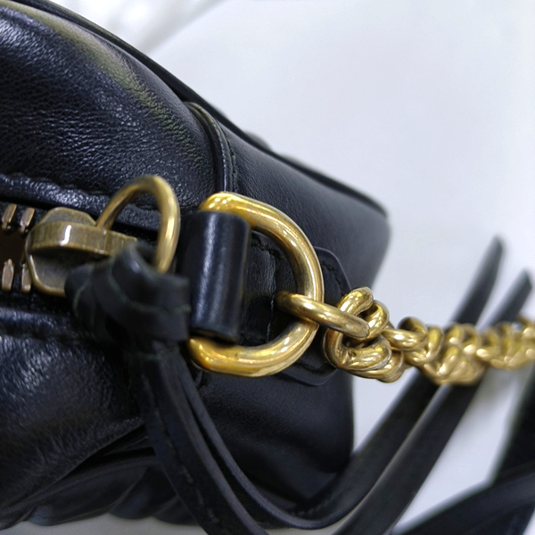 GG Marmont Small Quilted Calfskin Black