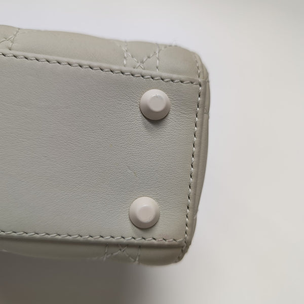 Lady Dior Mini Cannage Lambskin White