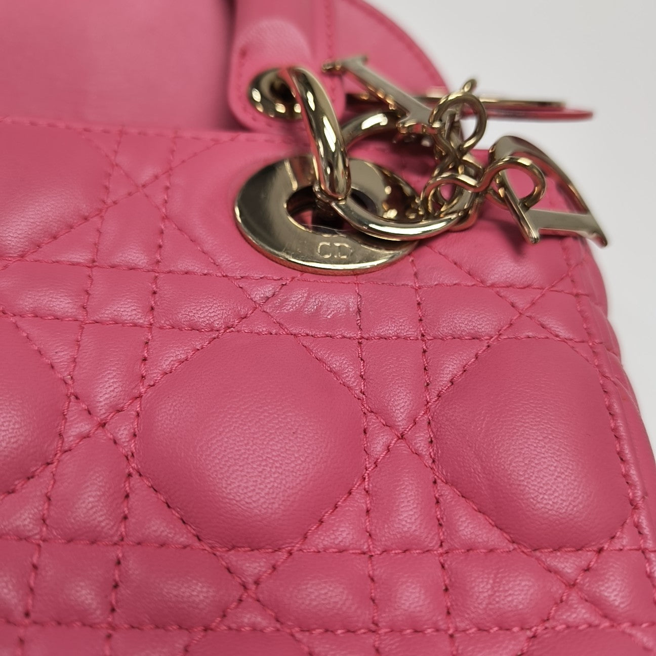 Lady Dior Small Cannage Lambskin Red