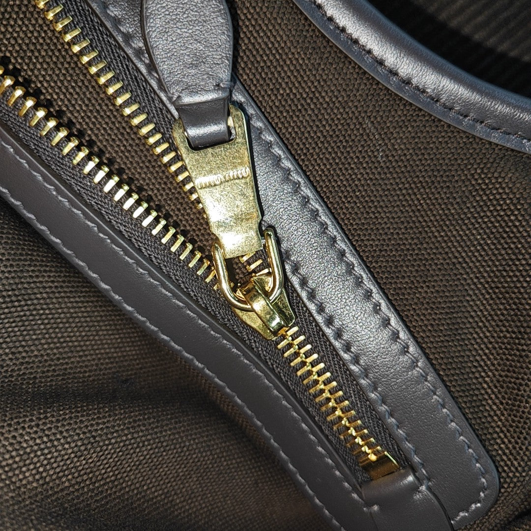 Corduroy Top Handle Bag Brown