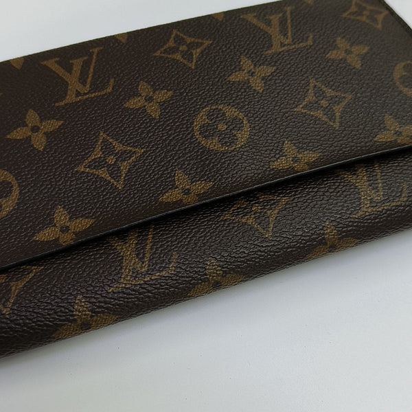 SARAH Monogram Coated Canvas Brown Wallet