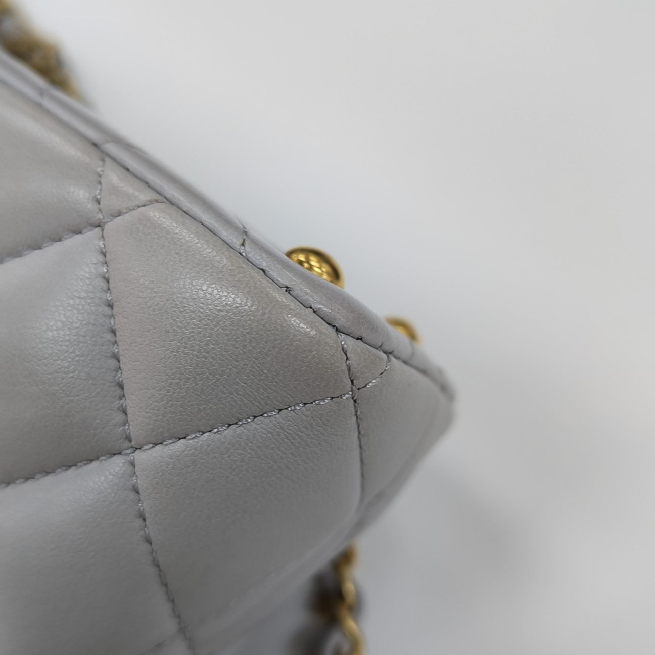 Quilted Calfskin Shoulder Bag Gray