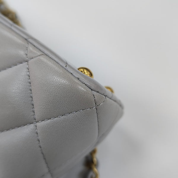 Quilted Calfskin Shoulder Bag Gray