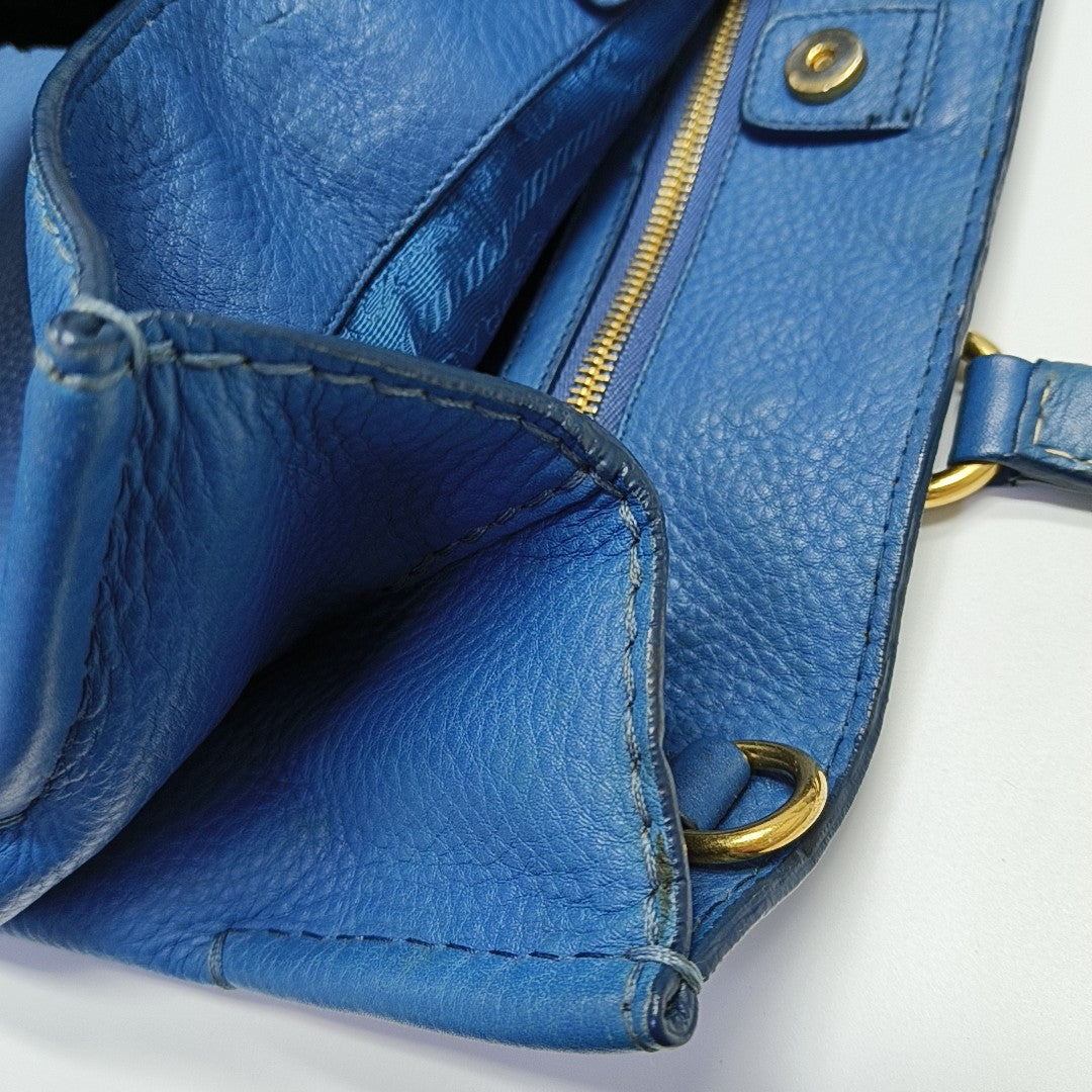 Calfskin Tote Bag Blue