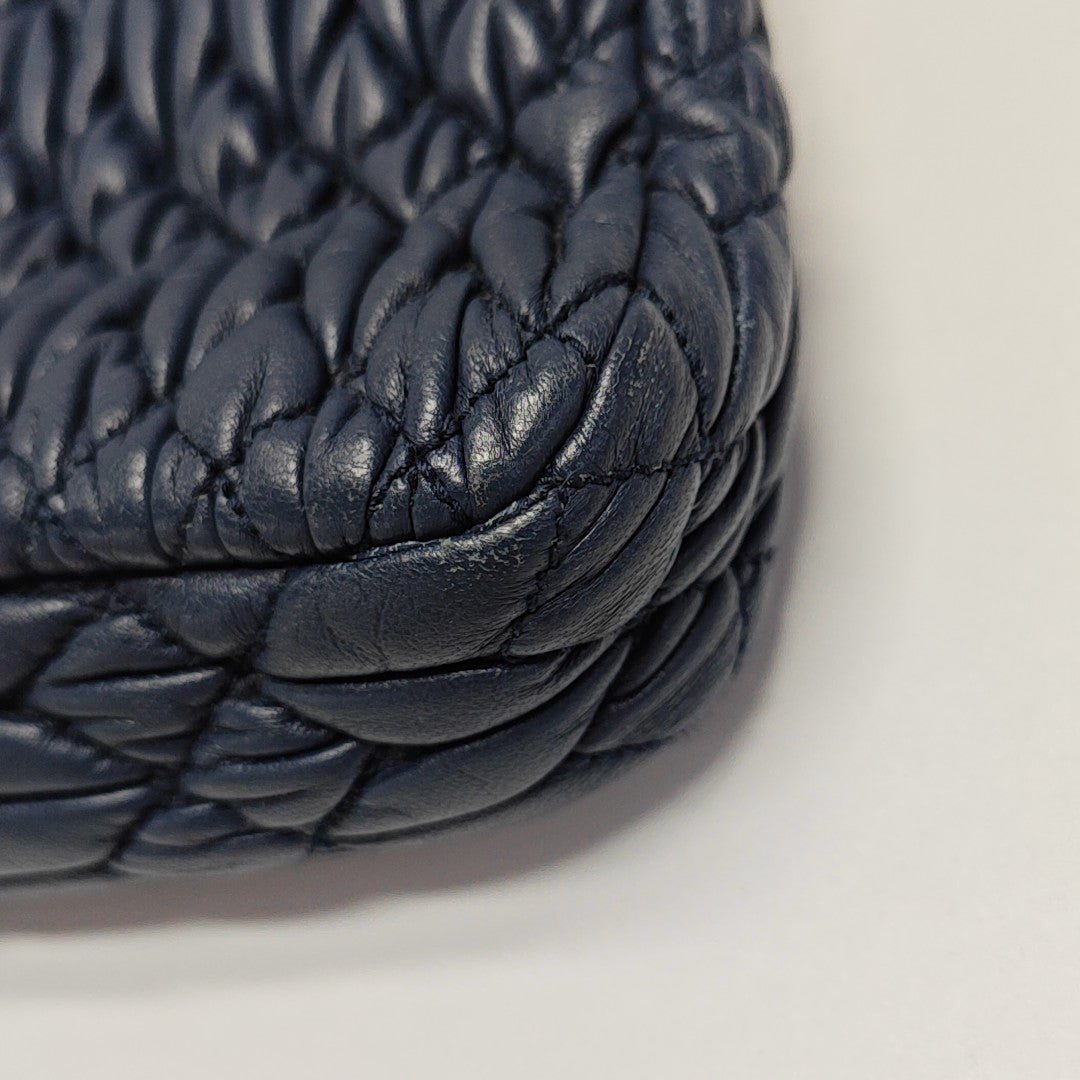 Quilted Lambskin Shoulder Bag Blue