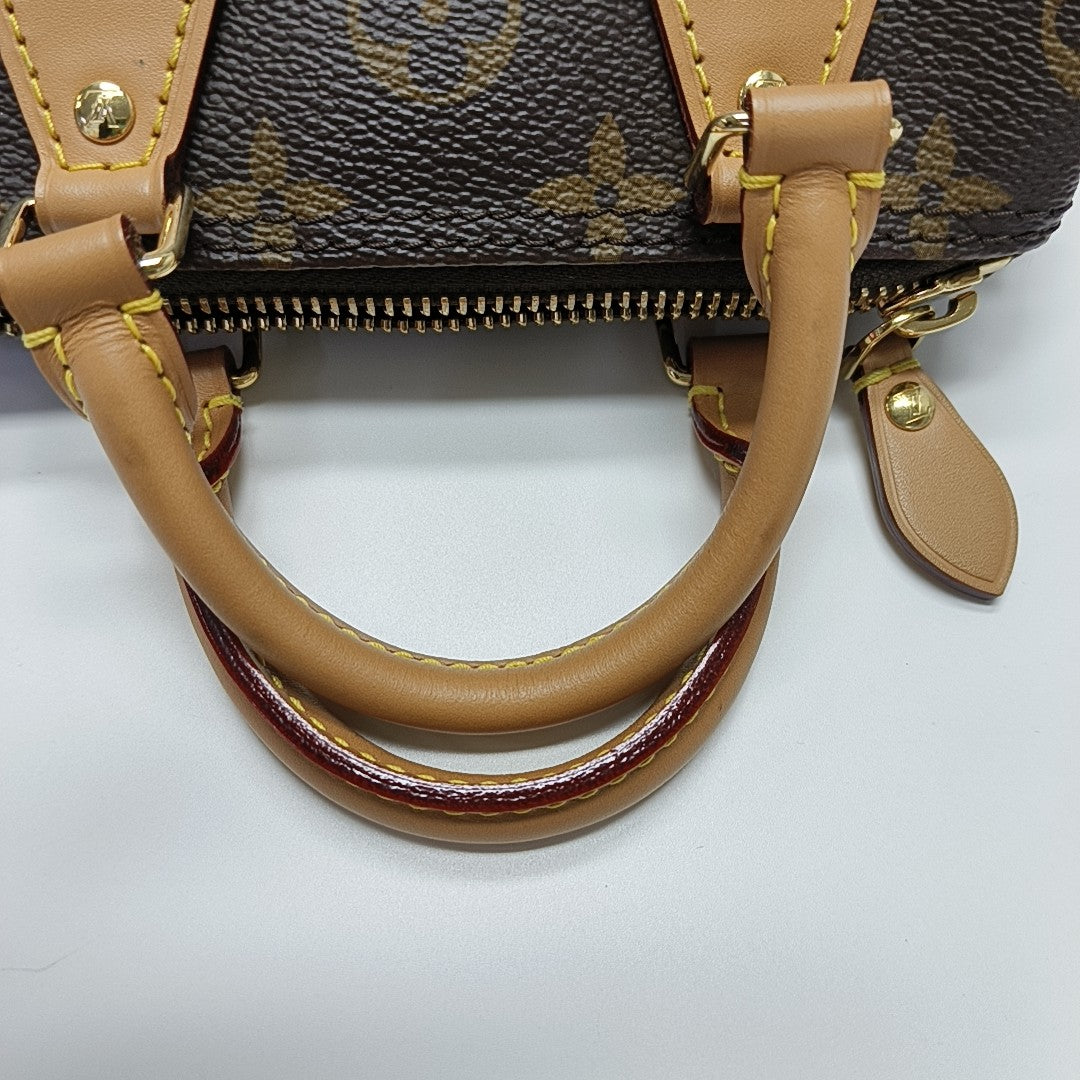 SPEEDY Nano Monogram Coated Canvas Brown