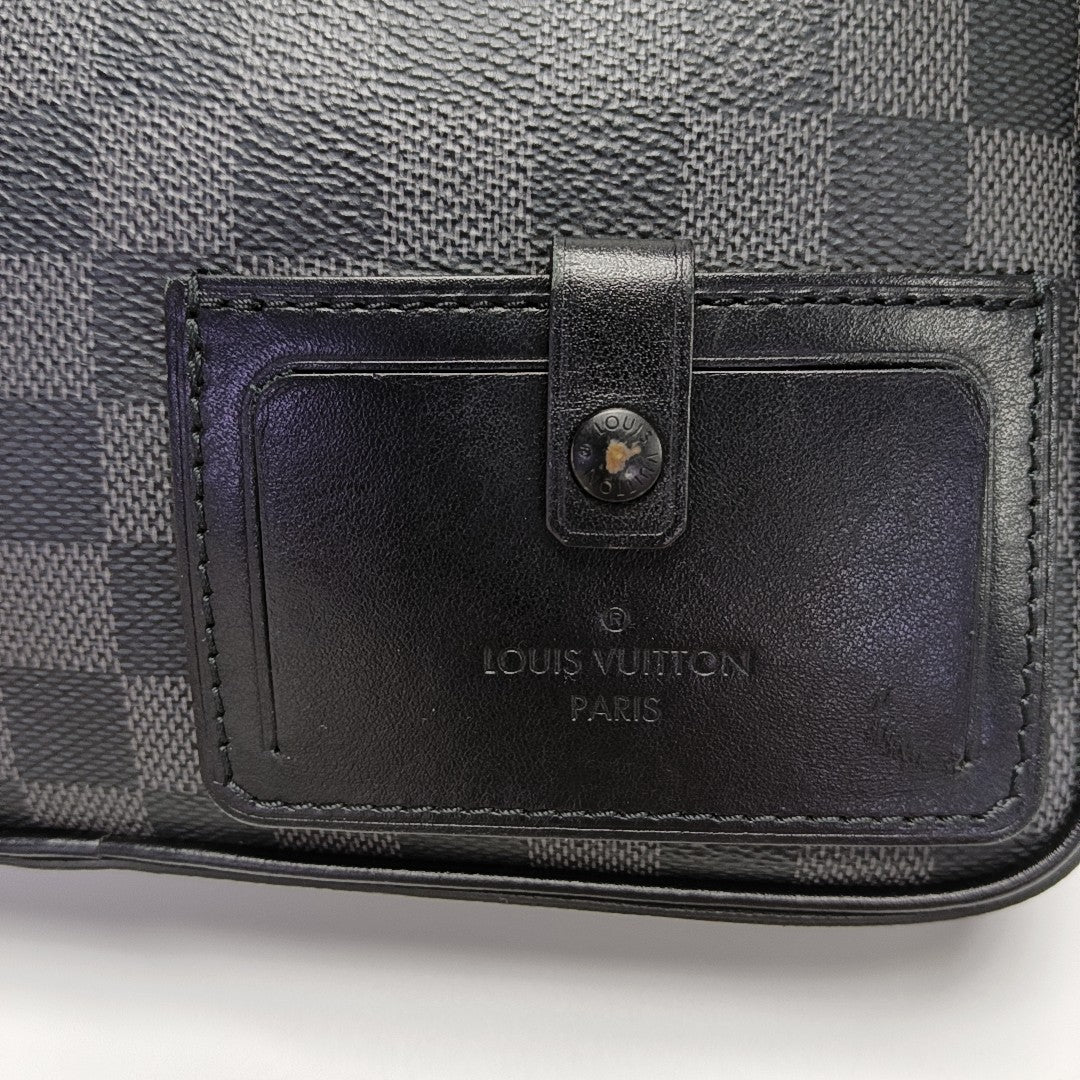 ALPHA Damier Graphite Coated Canvas Gray
