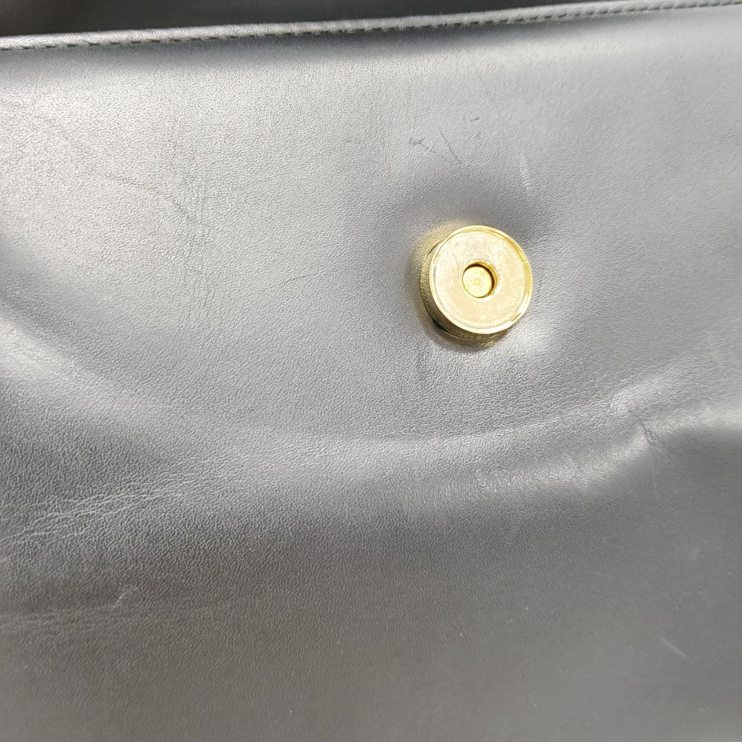 Calfskin Top Handle Bag Black