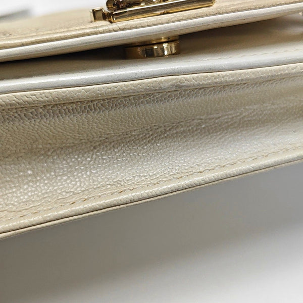 BOY CHANEL Quilted Grained Calfskin White