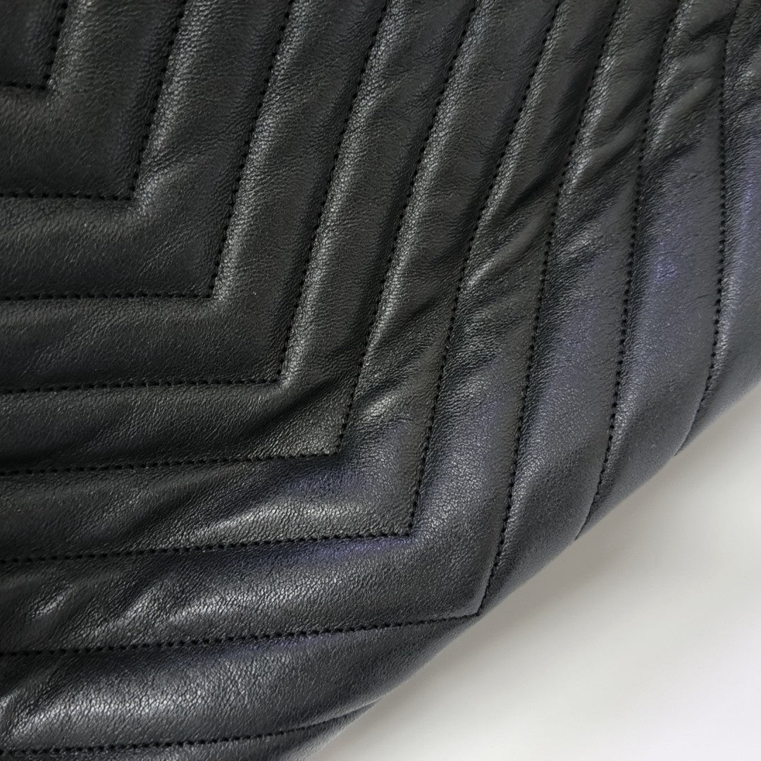 MONOGRAM Chevron Lambskin Black