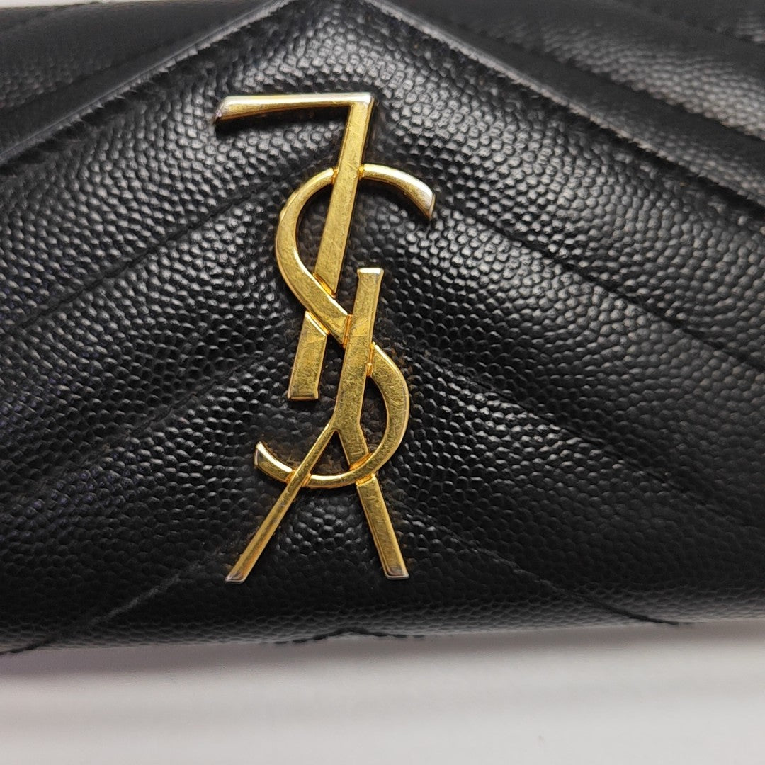 MONOGRAM Chevron Calfskin Black Wallet