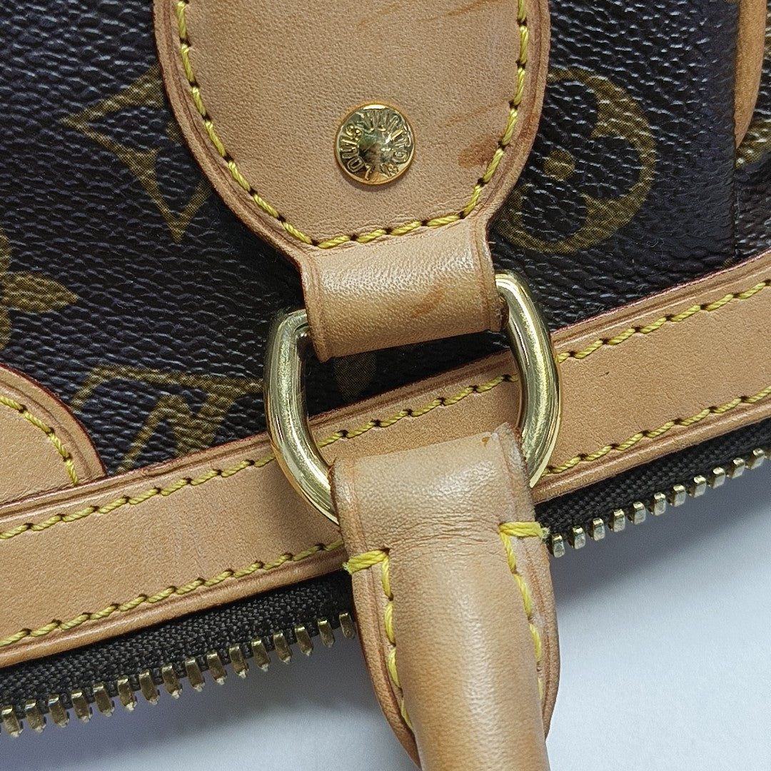 Monogram Coated Canvas Top Handle Bag Brown