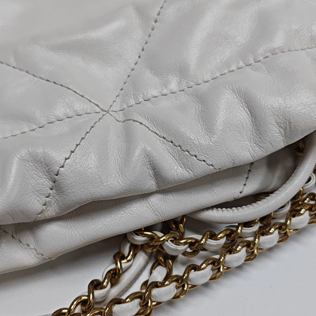 CHANEL 22 Mini Quilted Calfskin White