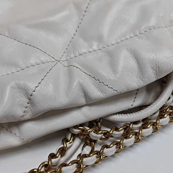 CHANEL 22 Mini Quilted Calfskin White