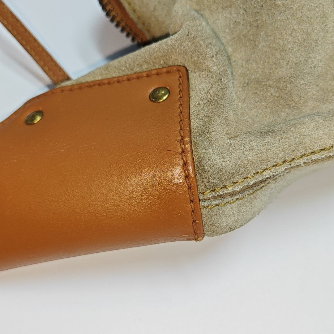 Suede Top Handle Bag Gray