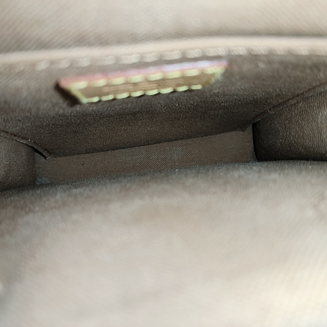SAC PLAT Mini Monogram Coated Canvas Brown