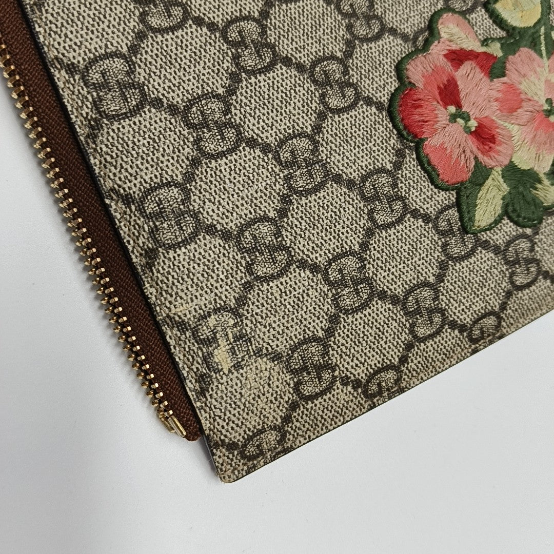 Monogram Coated Canvas Clutch Beige