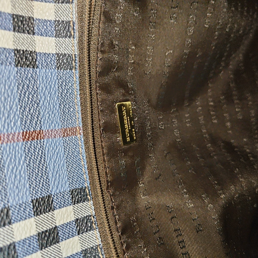 Coated Canvas Tote Bag Blue