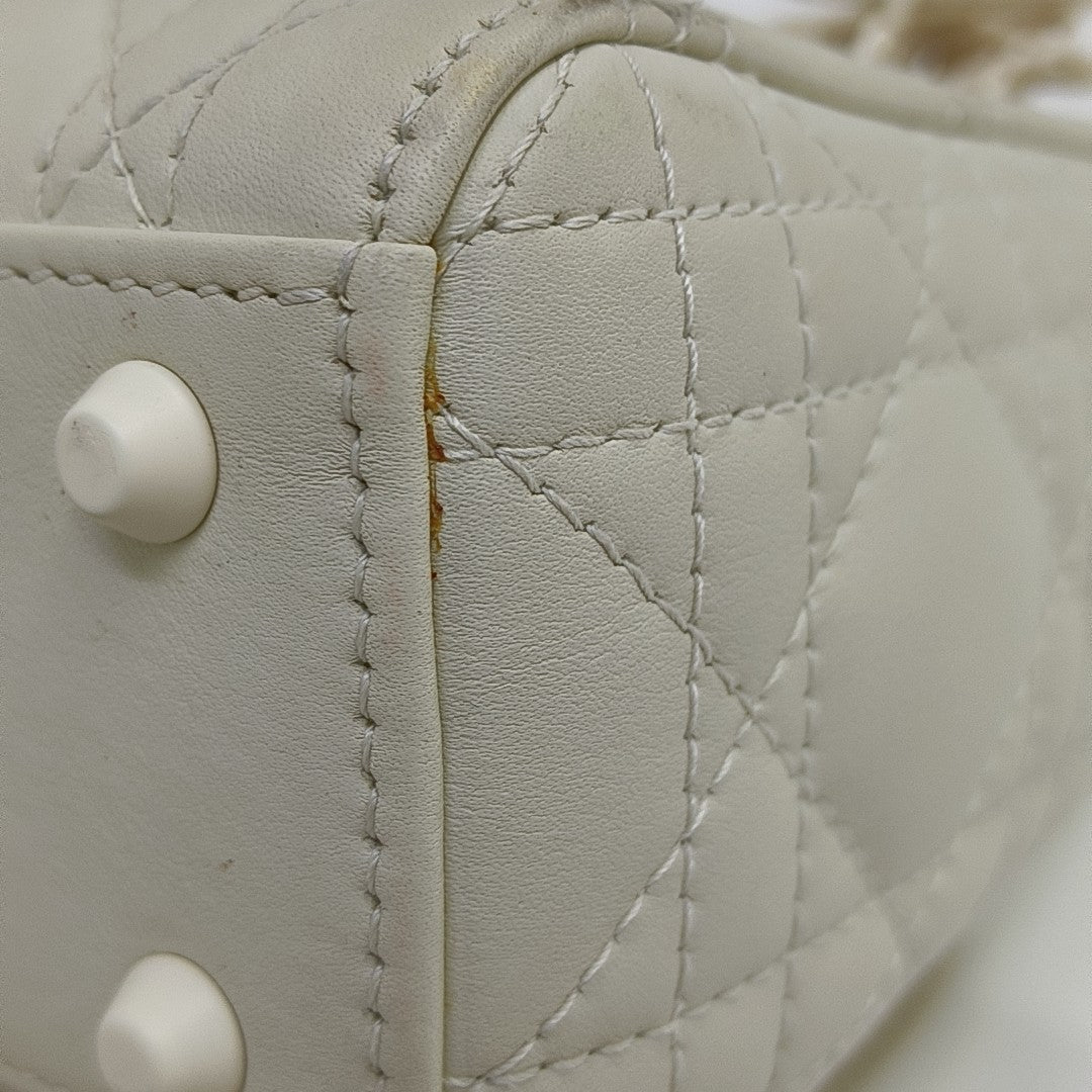 Lady Dior Mini Cannage Lambskin White