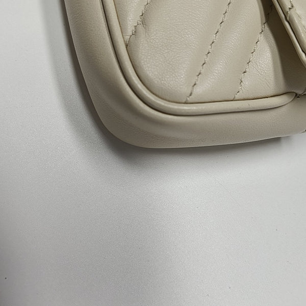 GG Marmont Super Mini Quilted Calfskin White