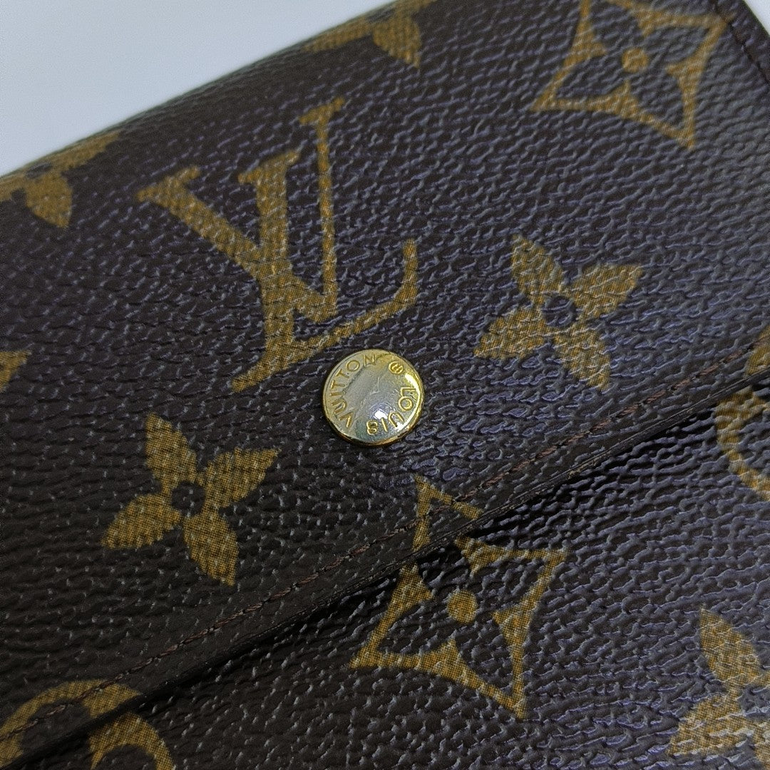ELISE Monogram Coated Canvas Brown Wallet
