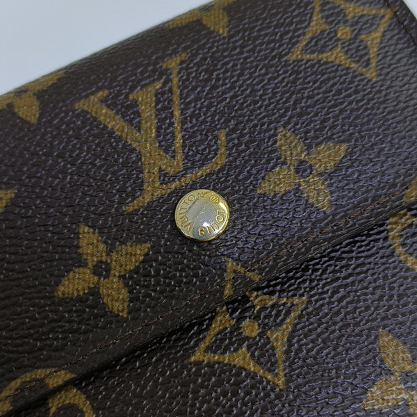 ELISE Monogram Coated Canvas Brown Wallet