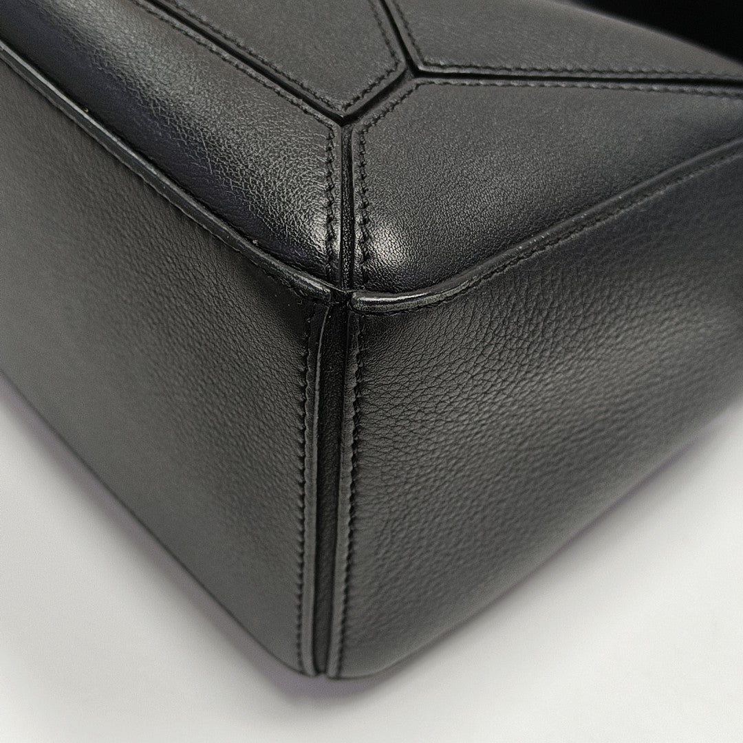 Puzzle Edge Small Calfskin Black