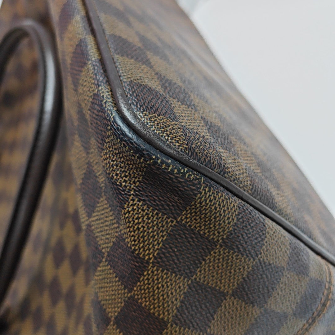 SALEYA Damier Ebene Coated Canvas Brown