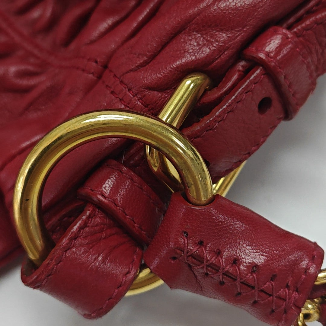 Quilted Lambskin Shoulder Bag Red