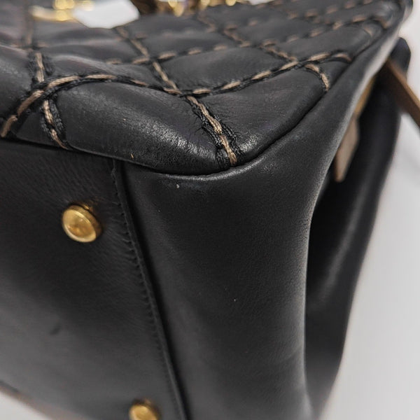 Quilted Calfskin Tote Bag Black