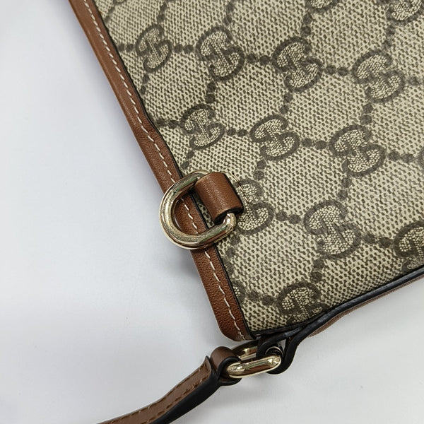 GG Emblem Monogram Coated Canvas Beige