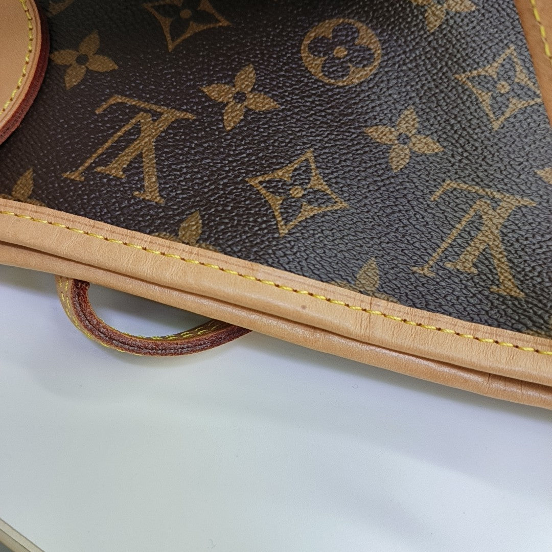 NEVERFULL MM Monogram Coated Canvas Brown