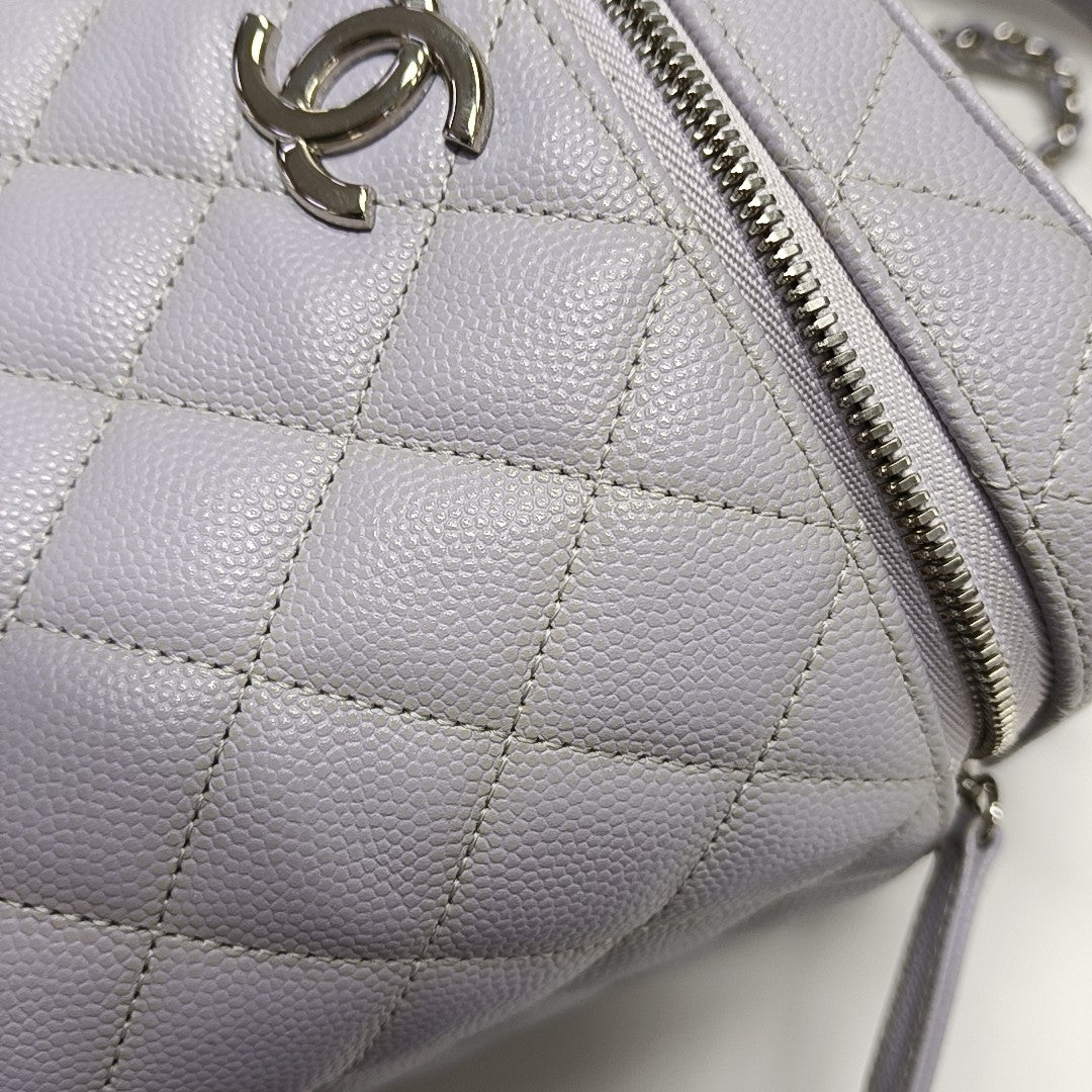 TRENDY CC Quilted Grained Calfskin Purple