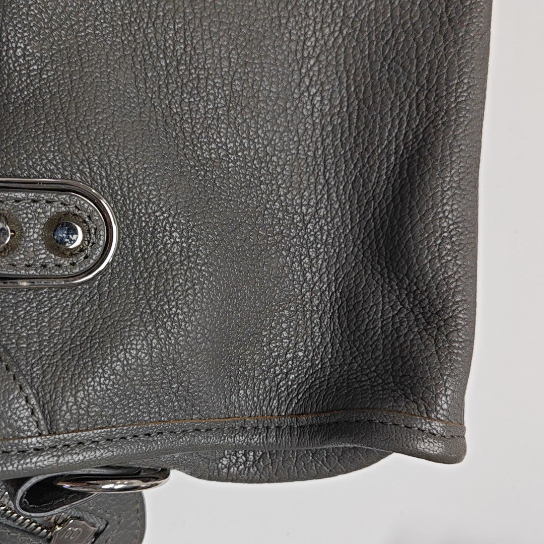 Classic Metallic Edge City Mini Lambskin Gray
