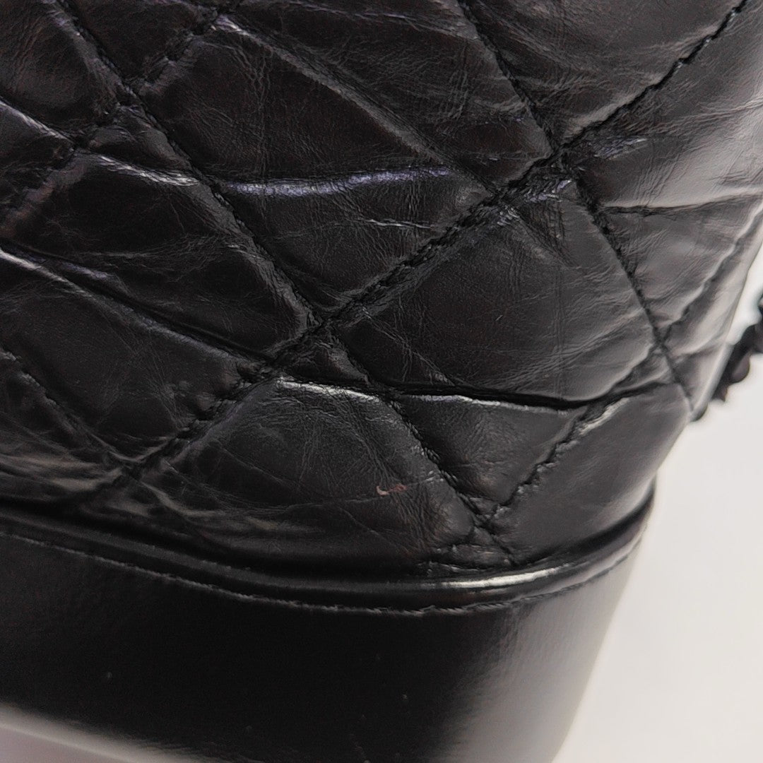 GABRIELLE Small Quilted Calfskin Black