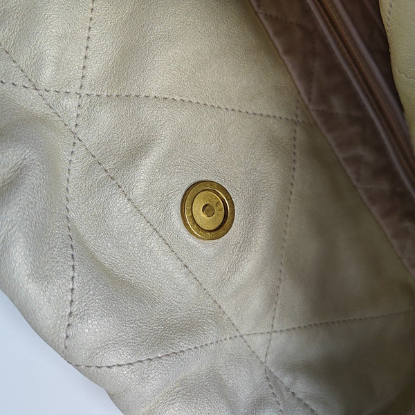 CHANEL 22 Medium Quilted Calfskin White