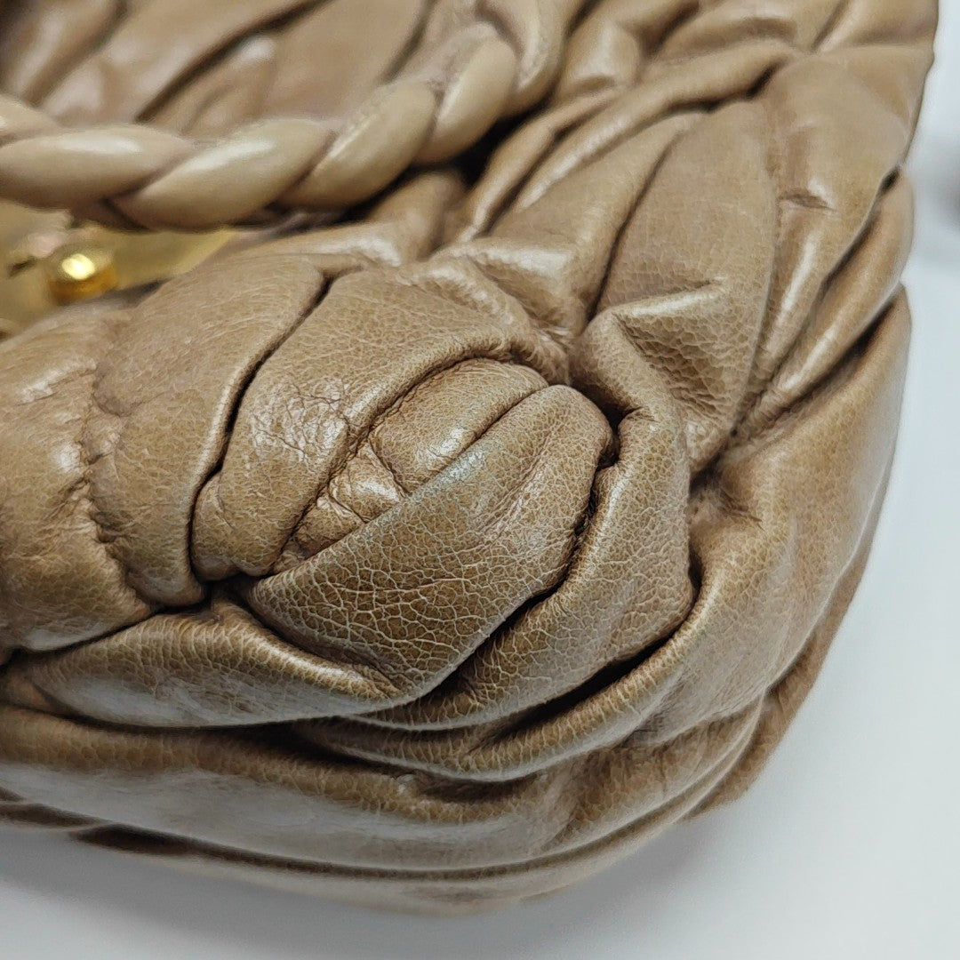 Calfskin Shoulder Bag Brown