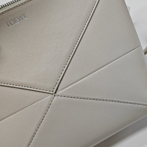 Puzzle Fold Mini Quilted Calfskin White