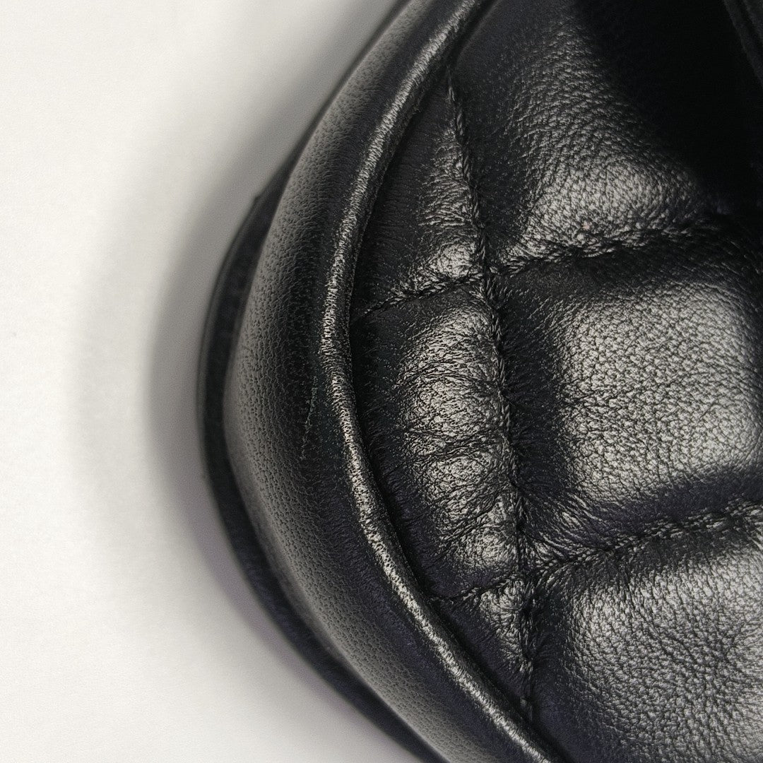 Quilted Lambskin Belt Bag Black