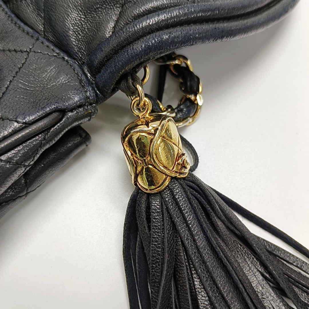 Quilted Calfskin Shoulder Bag Black