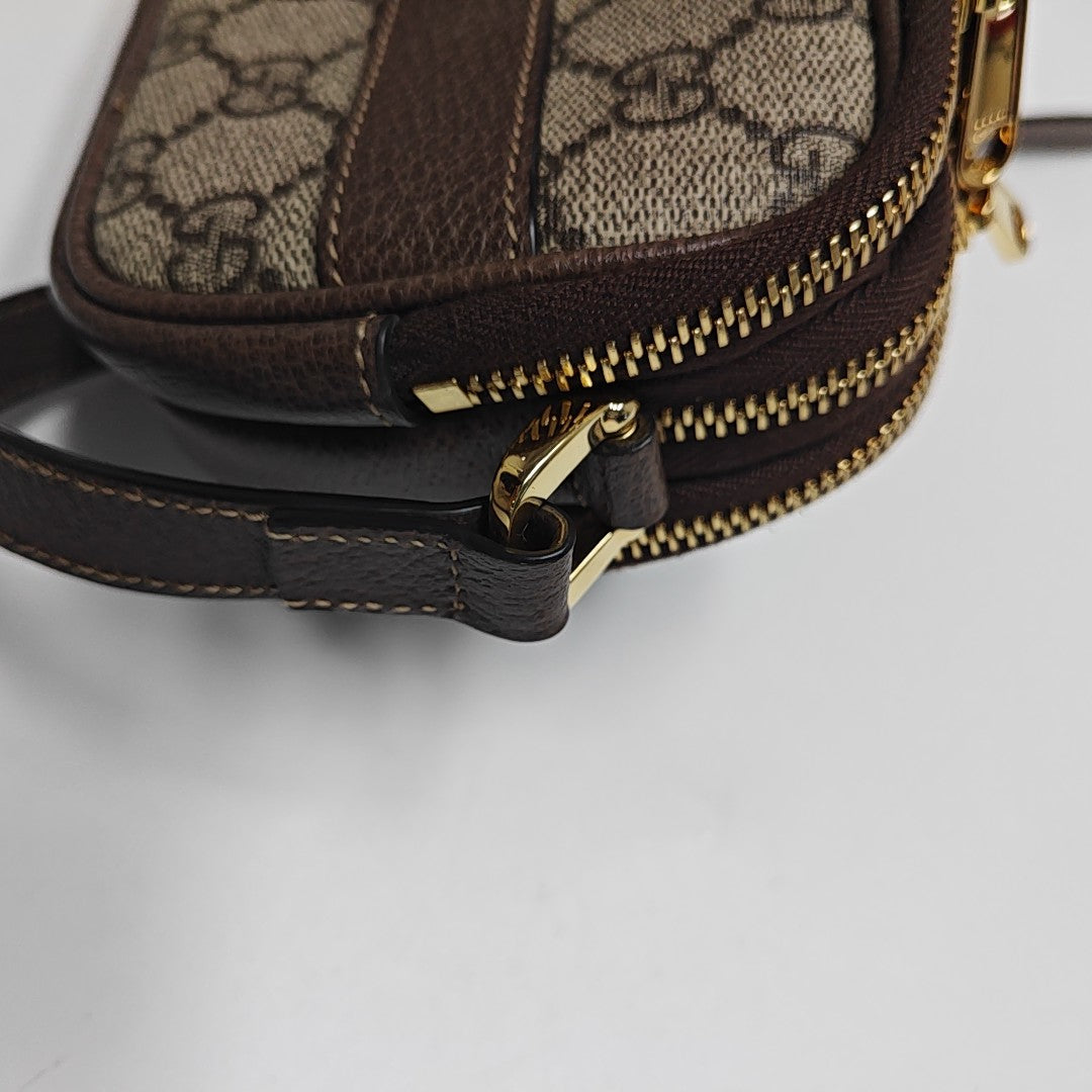 Ophidia Mini Monogram Coated Canvas Beige