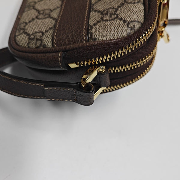 Ophidia Mini Monogram Coated Canvas Beige