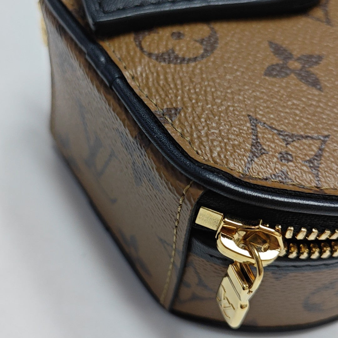 BOITE CHAPEAU Mini Monogram Coated Canvas Brown